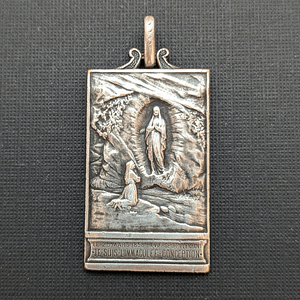 Vintage Sterling Silver Our Lady of Lourdes Medal