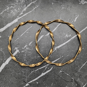 Pair of Vintage Brass Twist Stacking Bangles