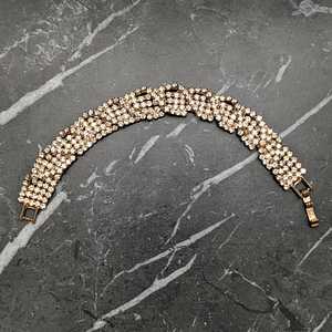 Vintage Mid Century Clear Rhinestone Twist Bracelet