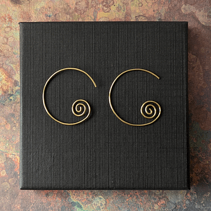 Handcrafted Brass Spiral Threader Earrings