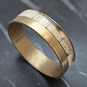 Vintage Brass and Bone Stacking Bangle 1970s