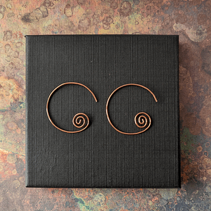 Handcrafted Copper Spiral Threader Earrings