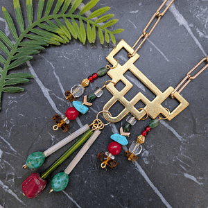 Unique Handmade 'Prosperity' Necklace Featuring Upcycled Elements