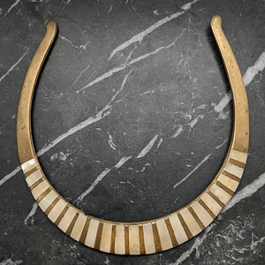 Vintage Brass and Mother of Pearl Torque Choker