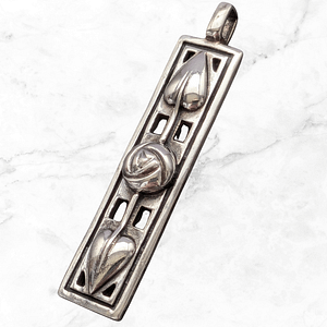 Vintage Sterling Silver Kit Heath Rectangular Pendant