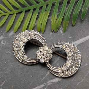 Vintage Art Deco Clear Rhinestone Brooch