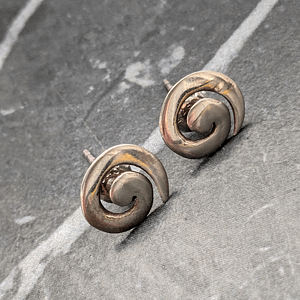 Vintage Sterling Silver Spiral Stud Earrings