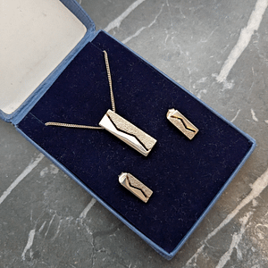 Vintage Elizabeth Duke Sterling Silver Necklace and Matching Earrings