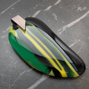 Large Handmade Striped Glass Pendant